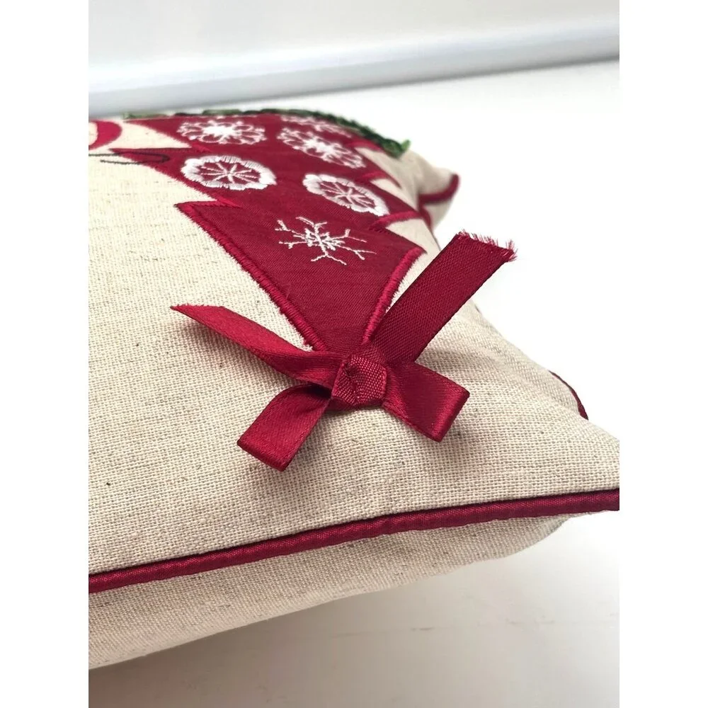 XIA Home Fashions Holiday Greetings 8 x 18 Feather Accent Pillow